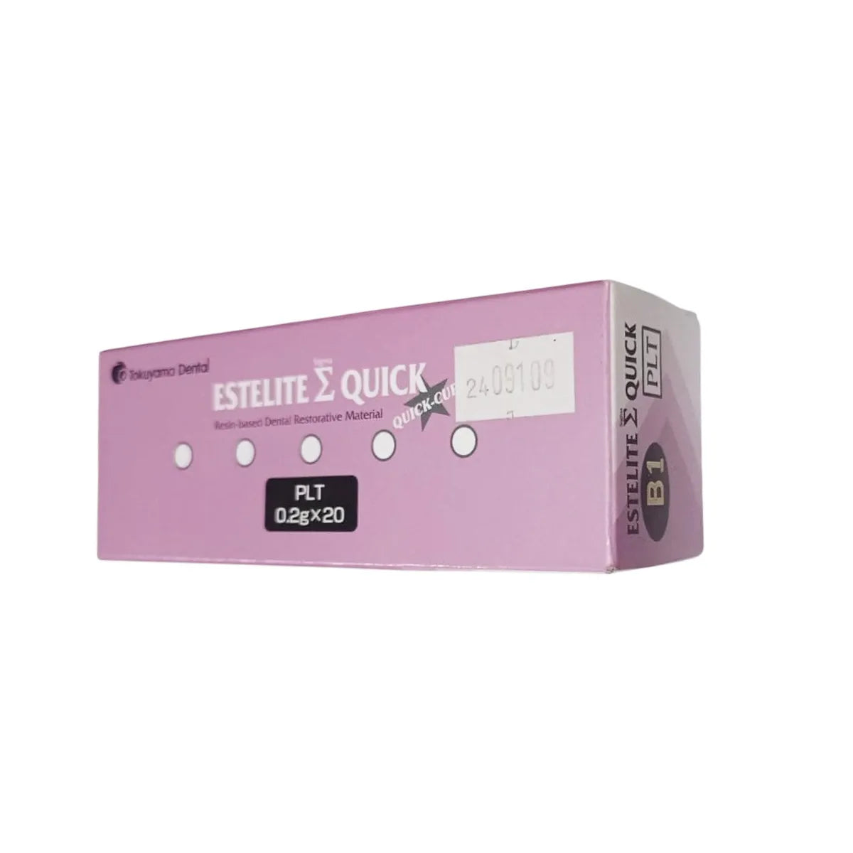 Tokoyama Estelite Sigma Quick Capsule packaging for dental restorative materials in pink box