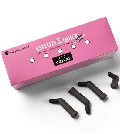 Tokoyama Estelite Sigma Quick Capsule Dental Restorative Material in Pink Packaging with Five Capsules