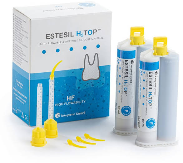 Tokoyama Estesil H2 TOP Putty Set with applicators for dental silicone material application