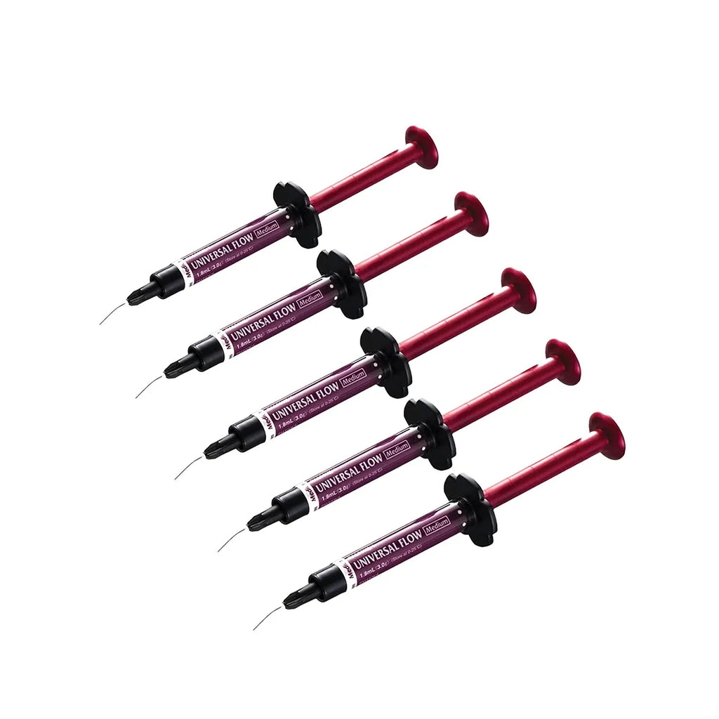 Tokuyama Palifique Universal Flow dental composite syringes in a set of five for seamless dental applications