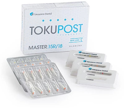 Tokuyama Tokupost refill pack with assorted dental posts and sterilized packaging for effective dental procedures