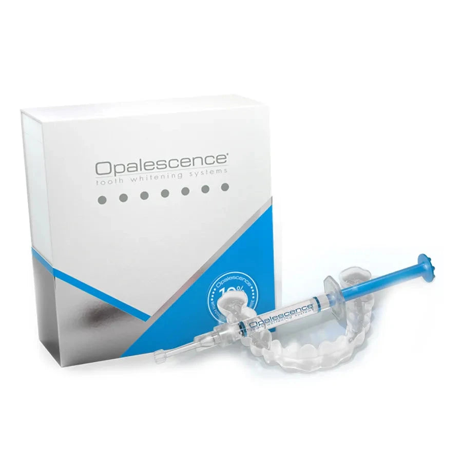 Ultradent Opalescence home teeth whitening kit with syringe and custom tray for brightening smiles