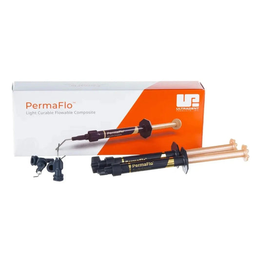 Ultradent Permaflo dental composite in syringes with packaging for effective dental restorations