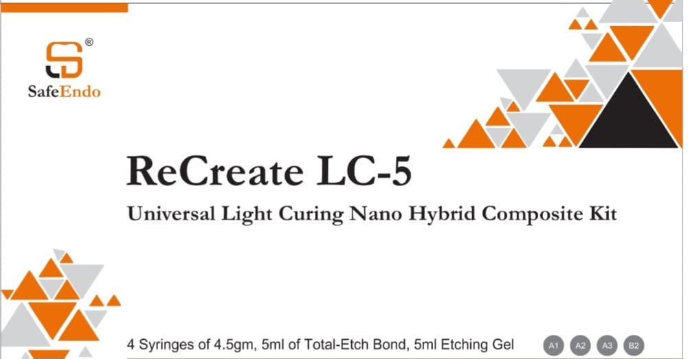 Beetle Dental ReCreate LC-5 Universal Light Curing Nano Hybrid Composite Kit with syringes and etching gel