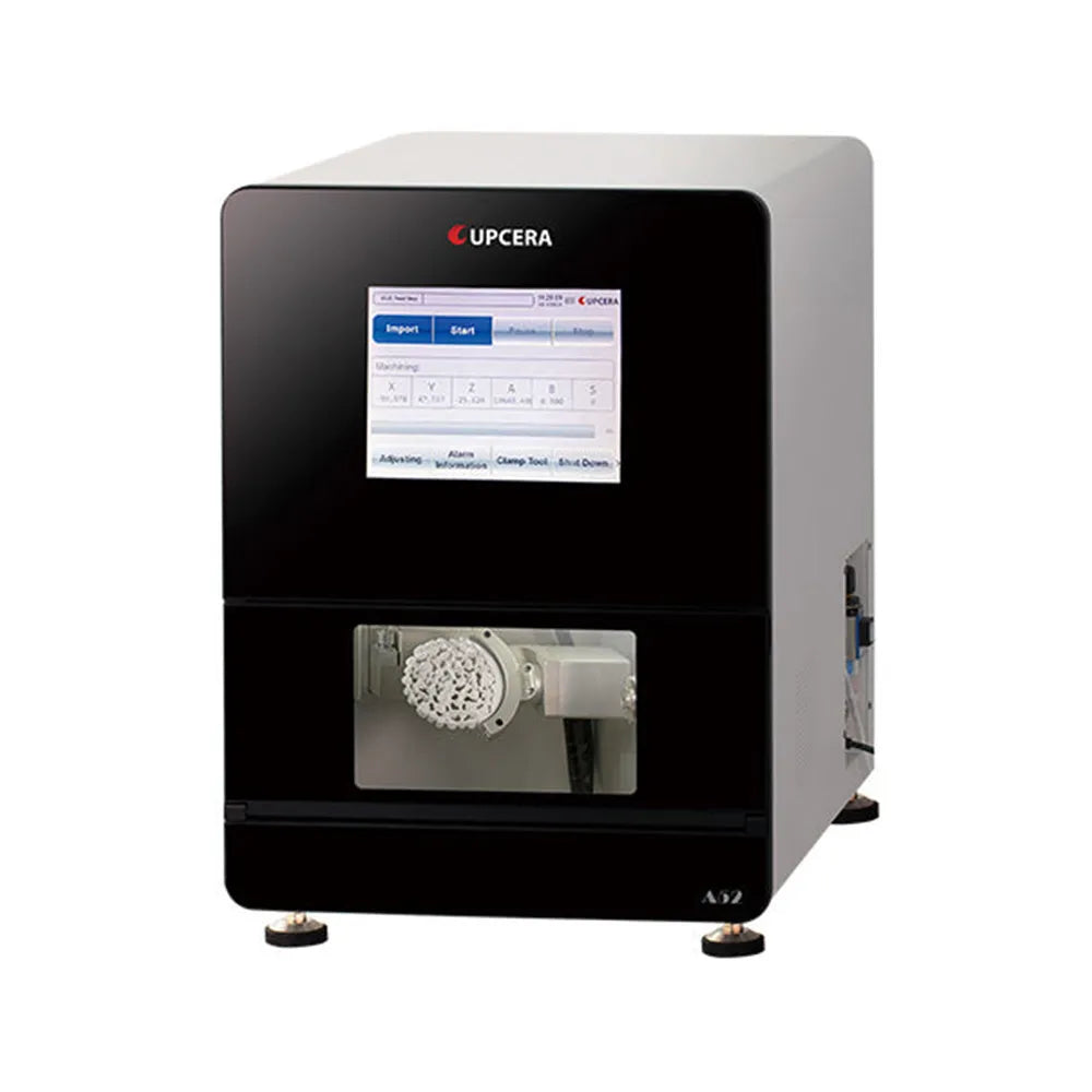 Upcera A52 5-axis dental milling machine with touchscreen controls for precise dental milling