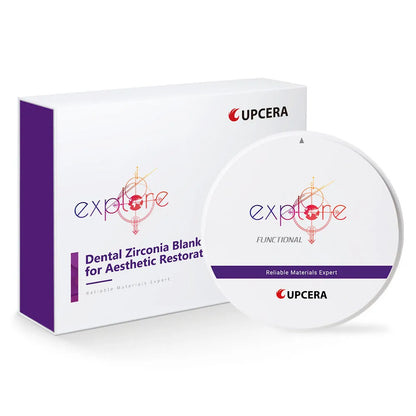 Upcera dental zirconia blanks packaged for aesthetic restorations with reliable materials expert branding