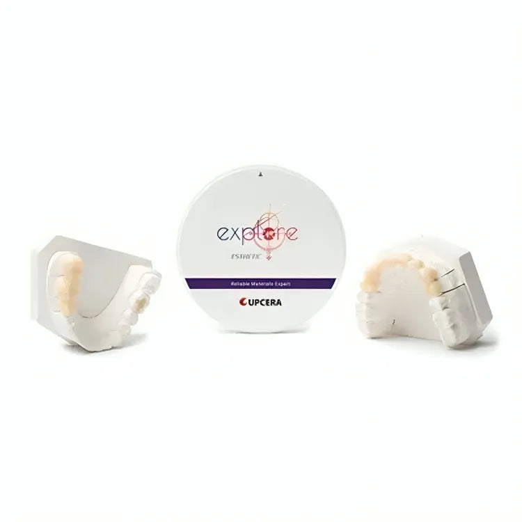 Upcera dental zirconia blanks B1 with sample dental molds for high-quality dental restorations