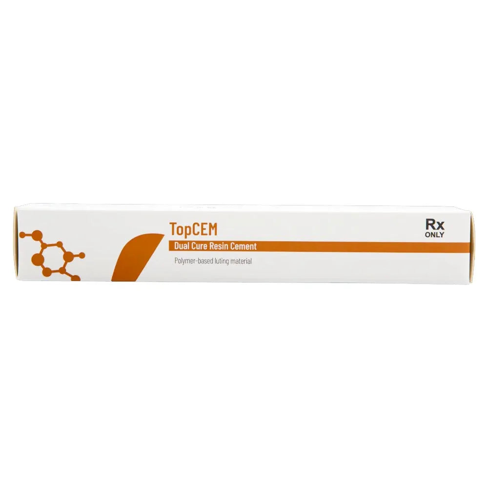 Vincismile TopCEM dual cure resin cement white and orange product box for dental luting