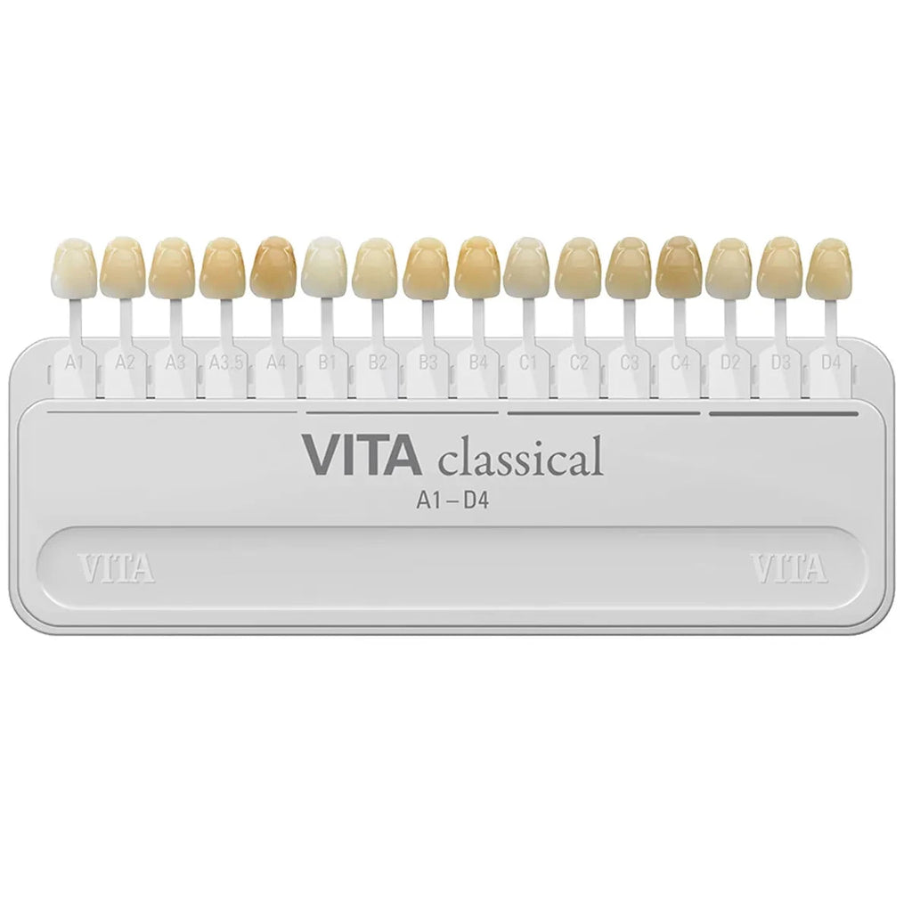 Vita classical A1-D4 shade guide displaying a range of dental color shades for easy matching