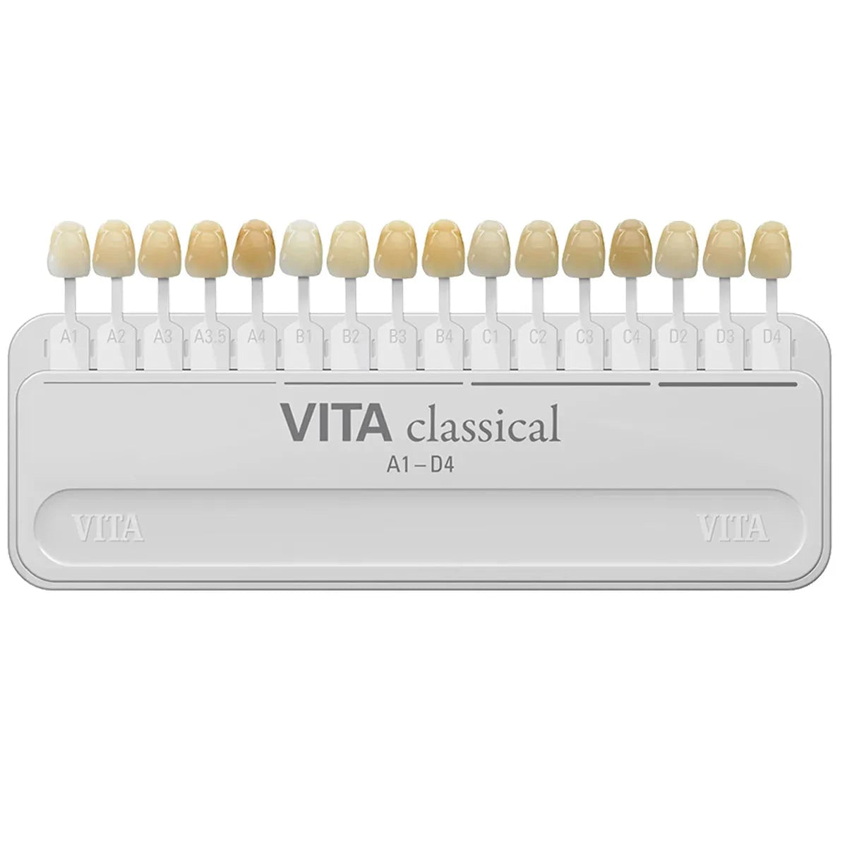Vita classical A1-D4 shade guide displaying a range of dental color shades for easy matching