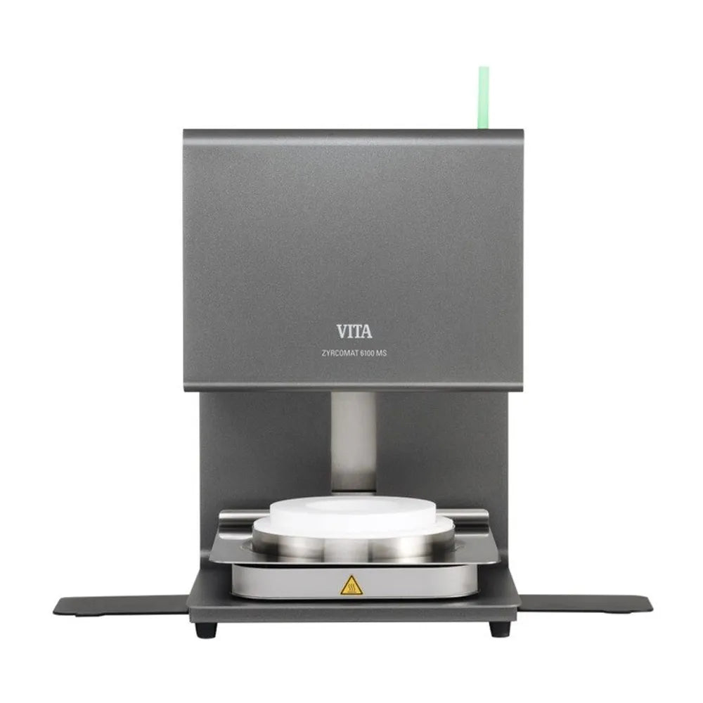 Beetle Dental Vita Zyrcomat 6100MS sintering furnace gray front view open chamber with ceramic disc