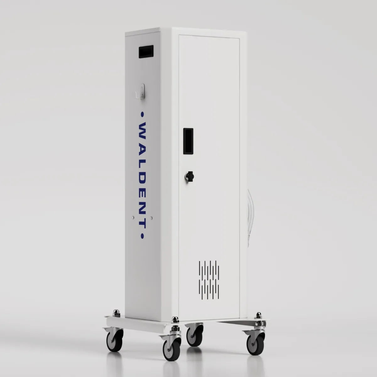Beetle Dental mobile white oxygen nitrous oxide sedation unit on caster wheels with vented cabinet