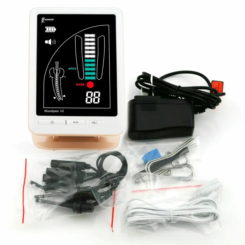 Woodpecker Apex Locator Woodpex III endodontic apex locator with power adapter clips cords and accessories