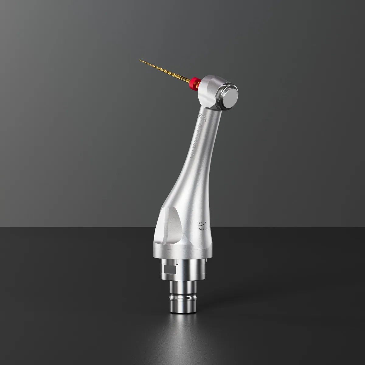 Beetle Dental silver head with gold endo file, Woodpecker endomotor contra angle handpiece heads.