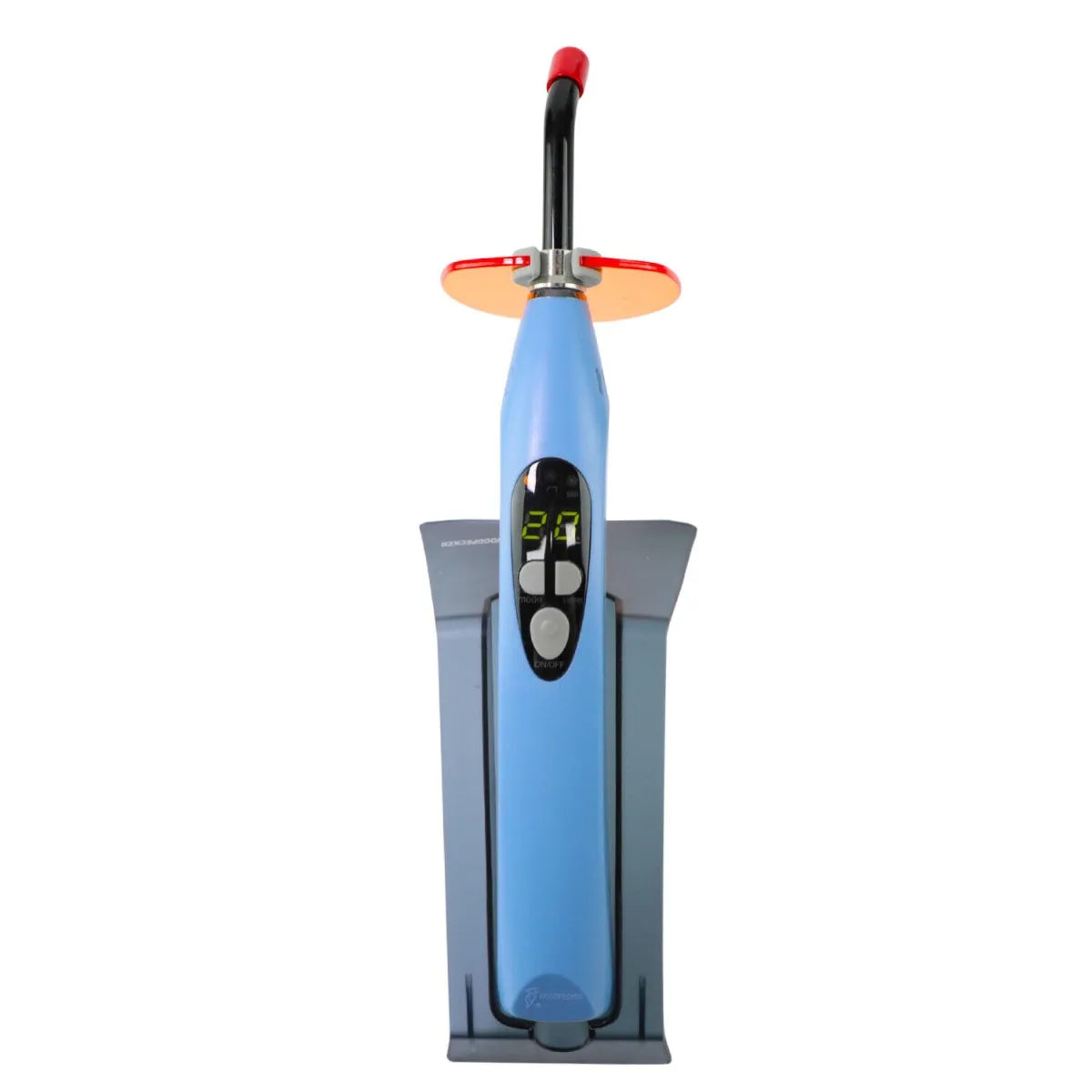 Woodpecker LED D curing light blue cordless dental curing light with charging base and orange shield