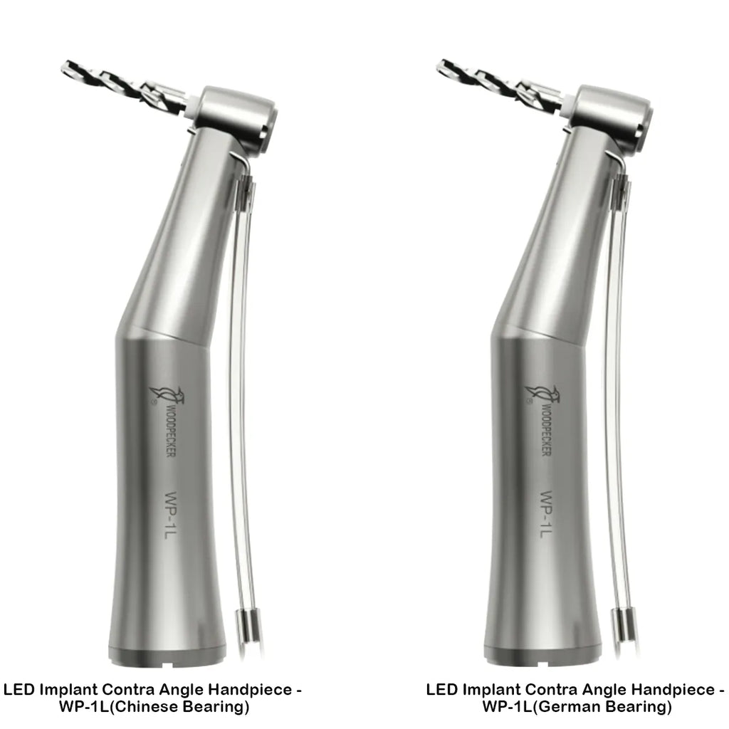 Beetle Dental Woodpecker LED implant handpiece silver contra angle implant drill WP-1L pair with tubing