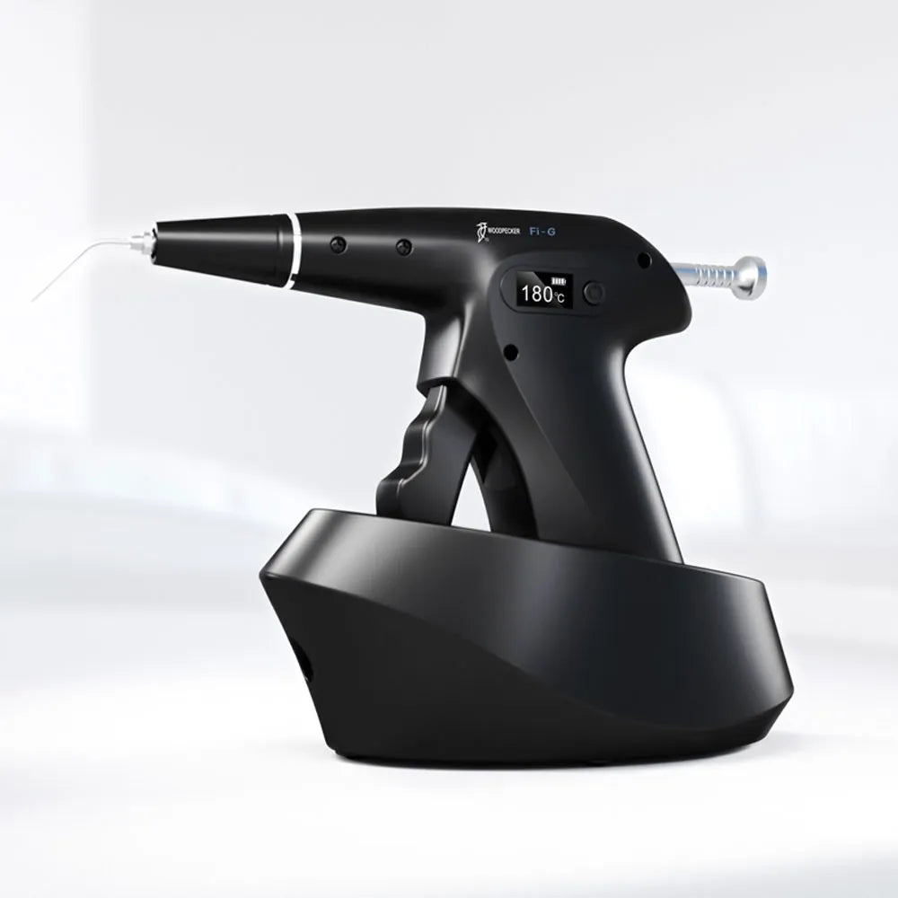 Beetle Dental Woodpecker obturation gun cordless heated gutta percha device on charging base