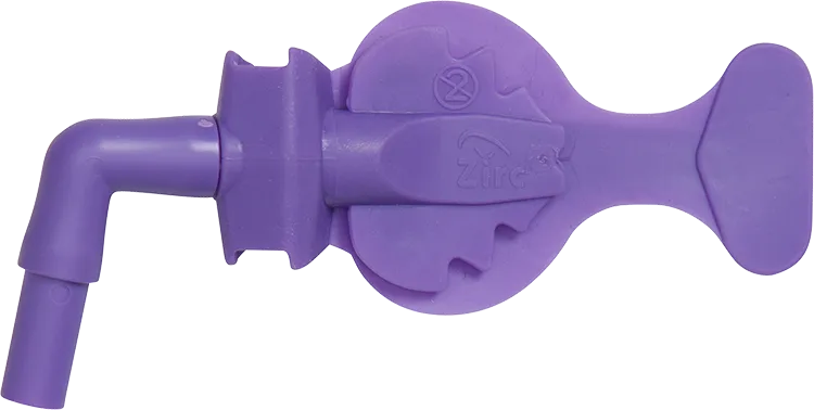 Beetle Dental purple Mr. Thirsty dental isolation device with angled suction elbow and circular stabilizer pad