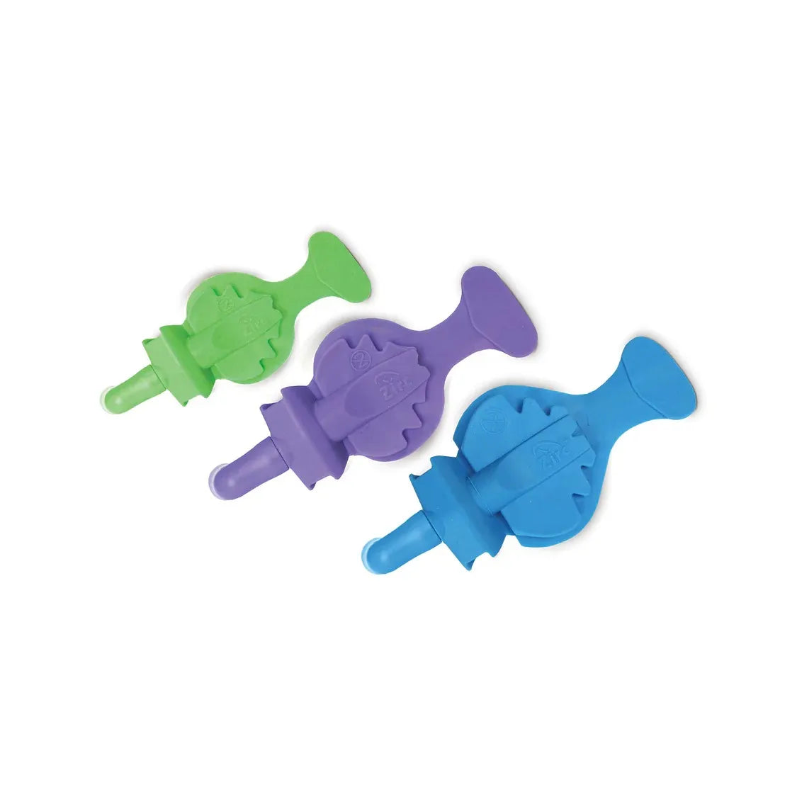 Beetle Dental Mr. Thirsty dental isolation device trio in blue purple and green disposable saliva ejectors