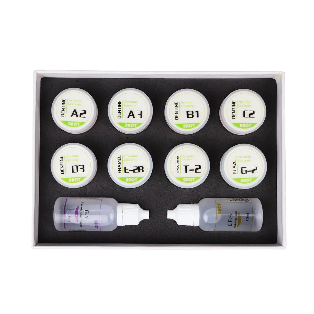 Beetle Dental zirconia dental ceramic kit featuring various colors and shades for dental restorations
